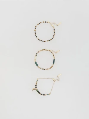 Reserved - Zestaw bransoletek z kamieniami - wielobarwny