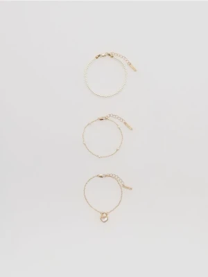 Reserved - Zestaw bransoletek z masą perłową - biały