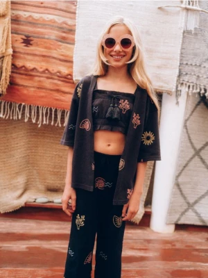 Reserved - Zestaw kimono z topem - ciemnoszary