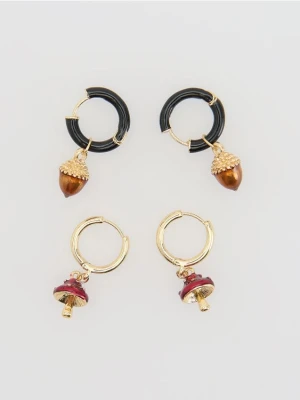 Reserved - Zestaw kolczyków 2 pack - wielobarwny