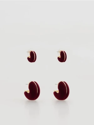 Reserved - Zestaw kolczyków - bordowy