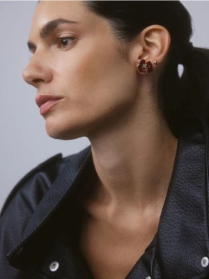 Reserved - Zestaw kolczyków - bordowy