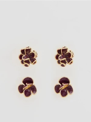 Reserved - Zestaw kolczyków - ciemnofioletowy