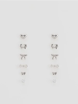 Reserved - Zestaw kolczyków kokardki - srebrny