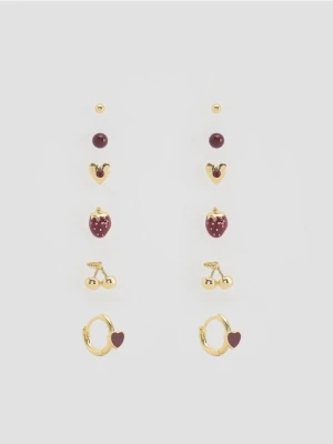 Reserved - Zestaw kolczyków - mahoniowy