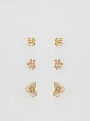 Reserved - Zestaw kolczyków w kształcie kwiatów - wielobarwny