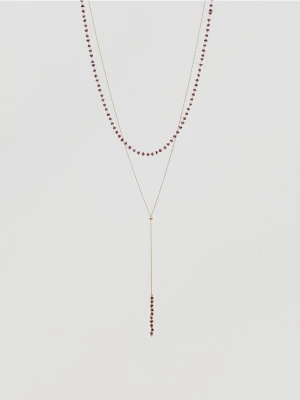 Reserved - Zestaw naszyjników - bordowy