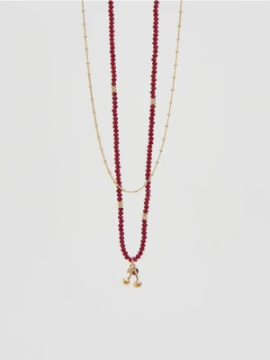 Reserved - Zestaw naszyjników - mahoniowy