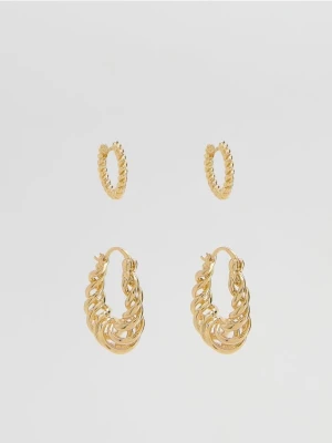 Reserved - Zestaw okrągłych kolczyków - złoty