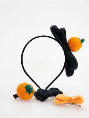Reserved - Zestaw ozdób do włosów Halloween - czarny