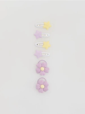 Reserved - Zestaw spinek i gumek do włosów - wielobarwny