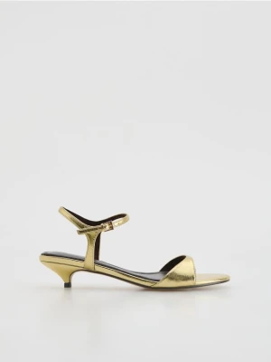 Reserved - Złote sandały na obcasie - złoty