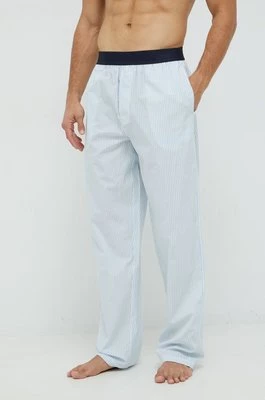 Resteröds spodnie piżamowe bawełniane kolor niebieski wzorzysta