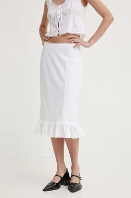 Résumé spódnica bawełniana BernadetteRS Skirt kolor biały midi prosta 121681175 Resume
