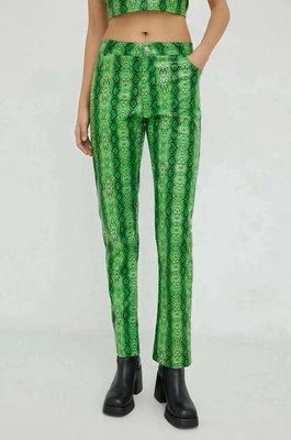 Résumé spodnie damskie kolor zielony proste medium waist Resume