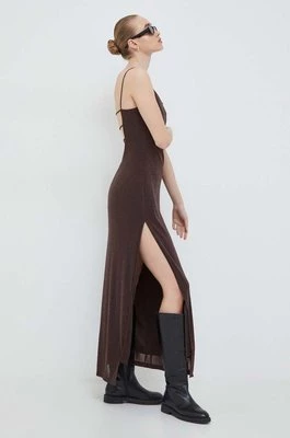 Résumé sukienka kolor brązowy maxi rozkloszowana Resume