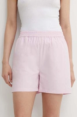 Résumé szorty bawełniane AllanRS Shorts kolor różowy gładkie high waist 20180951 Resume