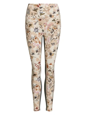 Rethinkit Legginsy sportowe "Beths" w kolorze beżowym ze wzorem rozmiar: M