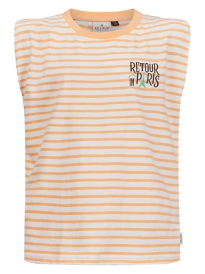 Retour Koszulka w kolorze pomarańczowo-białym rozmiar: 116