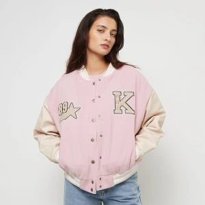 Retro Patch Star Logo Oversized College Jacket, markiKarl Kani, Kurtki preppy, w kolorze różowy, rozmiar: