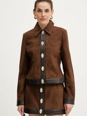 Retrofete kurtka zamszowa Nanna kolor brązowy przejściowa R-FW25-12093-19
