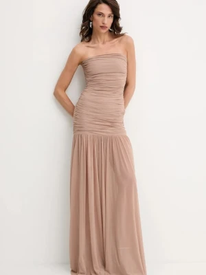 Retrofete sukienka Adele kolor brązowy maxi prosta SS24-9129
