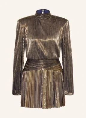 Retrofête Sukienka Freja Z Plisami gold RETROFÊTE