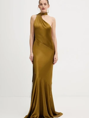 Retrofete sukienka Kelsa kolor zielony maxi dopasowana R-FW25-11950-17