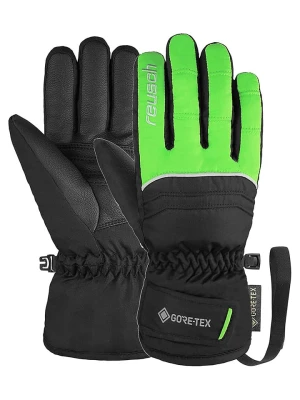 Reusch Rękawiczki funkcyjne "Teddy GORE-TEX" w kolorze czarno-zielonym rozmiar: 5,5