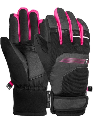 Reusch Rękawiczki narciarskie "Benji R-TEX® XT Junior" w kolorze czarno-różowym rozmiar: 6,5