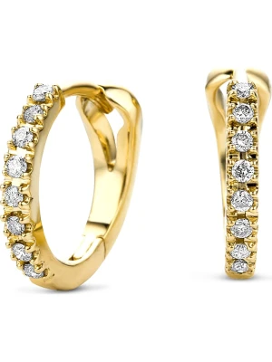 Revoni Złote kolczyki-kreole z diamentami rozmiar: onesize