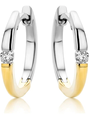 Revoni Złote kolczyki-kreole z diamentami rozmiar: onesize