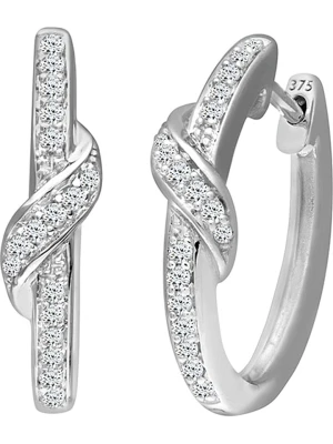 Revoni Złote kolczyki-kreole z z diamentami rozmiar: onesize