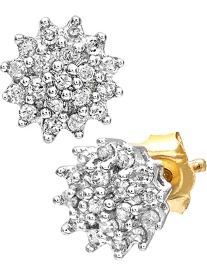 Revoni Złote kolczyki-wkrętki z diamentami rozmiar: onesize