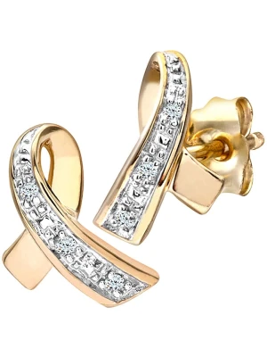 Revoni Złote kolczyki-wkrętki z diamentami rozmiar: onesize