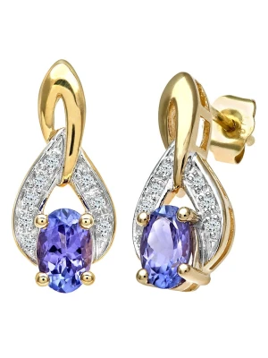 Revoni Złote kolczyki-wkrętki z diamentami rozmiar: onesize