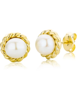 Revoni Złote kolczyki-wkrętki z perłami rozmiar: onesize
