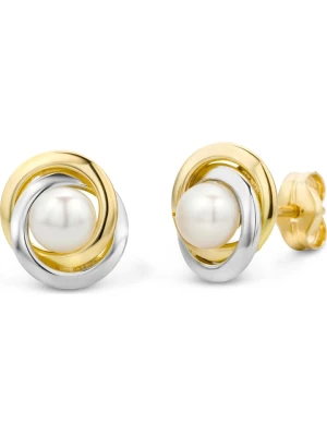 Revoni Złote kolczyki-wkrętki z perłami rozmiar: onesize