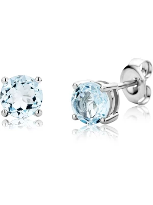 Revoni Złote kolczyki-wkrętki z topazami rozmiar: onesize