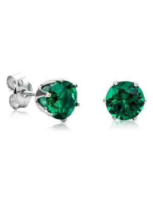 Revoni Złote kolczyki-wkrętki ze szmaragdami rozmiar: onesize