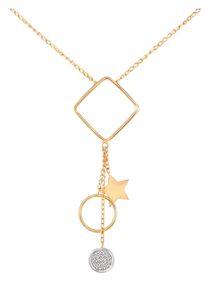 Revoni Złoty naszyjnik z diamentową zawieszką - dł. 42 cm rozmiar: onesize