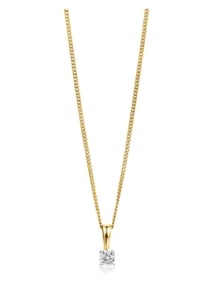 Revoni Złoty naszyjnik z diamentową zawieszką - dł. 45 cm rozmiar: onesize