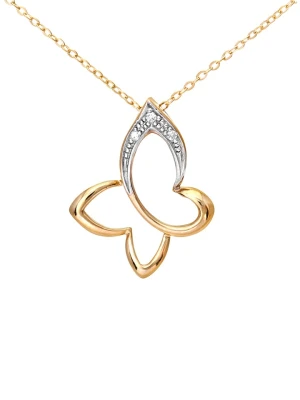 Revoni Złoty naszyjnik z diamentową zawieszką - dł. 45 cm rozmiar: onesize