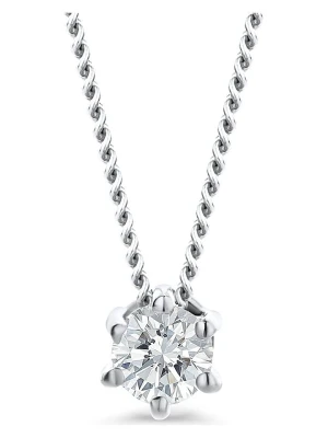 Revoni Złoty naszyjnik z diamentową zawieszką - dł. 45 cm rozmiar: onesize srebrny