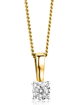 Revoni Złoty naszyjnik z zawieszką z diamentową zawieszką - dł. 45 cm rozmiar: onesize