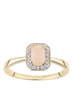 Revoni Złoty pierścionek z diamentami i opalem rozmiar: 50