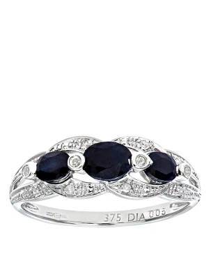 Revoni Złoty pierścionek z diamentami i szafirami rozmiar: 53