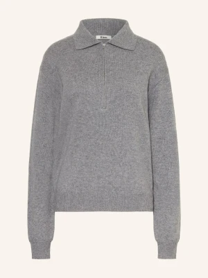 Rhea. Sweter Typu Troyer Z Kaszmirem grau SZARY