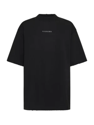 Rhinestone Logo Crew Neck T-shirt Balenciaga