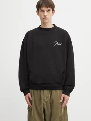 RHUDE bluza bawełniana Classique męska kolor czarny z aplikacją RHFW25ST06012
